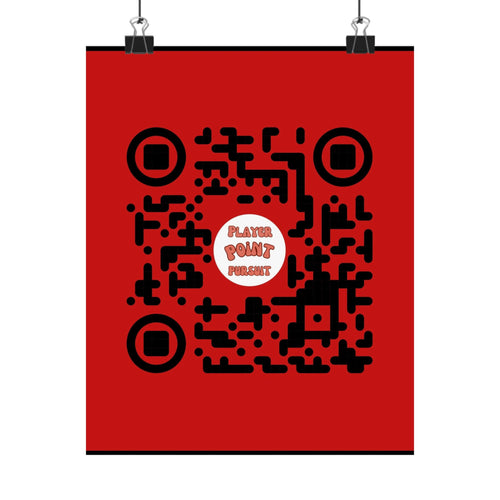 Matte Poster — Red QR Art "Player Points Present"